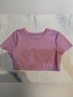 aerie pink Short Sleeve Crop Top, M